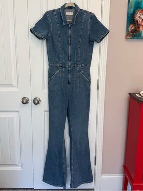 We The Free Short-Sleeve Denim Jumpsuit